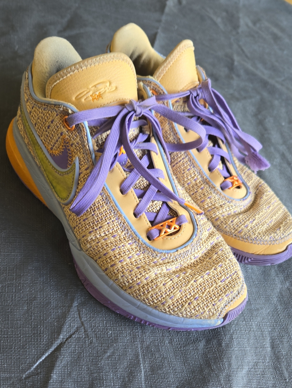 Lebron 20 XX Woven Summer Vibe Men's Yellow & Purple Woven Athletic Sneakers
